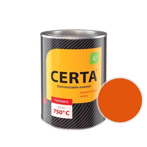 Эмаль термостойкая антикоррозионная оранжевая до 400 °C 0,8 кг